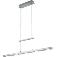 TRIO Suspension LED argent mat avec variateur TOUCH - éclairage optimal de la table à manger