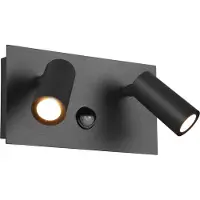 TRIO Applique d'extérieur gris foncé IP54 avec détecteur de mouvement LED - Simon