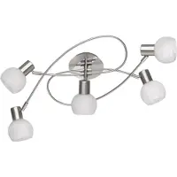 RL Spot ANTIBES blanc et argenté, 5xE14x28W, verre, dimensions : 23x52x25 cm, IP20,
