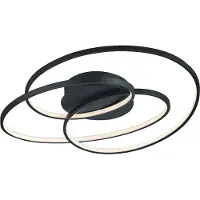 TRIO Grand plafonnier annulaire LED Ringlicht pour le salon au-dessus de la table basse ovale