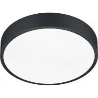 TRIO Plafonnier LED plat noir avec variateur Ø31cm - cage d'escalier entrée