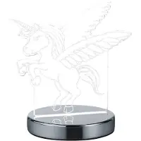 TRIO LED Licorne Lampe de table KARO optique 3D, couleur de lumière réglable, hauteur 17cm