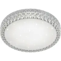 TRIO Plafonnier LED ajustable PEGASUS Télécommande Ø60cm H. 11cm Blanc aspect cristal
