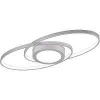 Reality Plafonnier LED GALAXY 27 W, 3 000 K, 3 000 lm, métal argenté, dimensions : 4 x 57 x 23 cm, IP20, RL