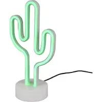Reality Lampe de table LED CACTUS blanc et vert, 1,8 W, 153 lm, plastique, dimensions : 29,5 x 15 x 10 cm, IP20, RL