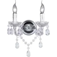 RL Applique murale LÜSTER chromée transparente, 2xE14x40W, cristal, dim. : 34x26,5x18,5 cm, IP20,