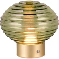 TRIO Lampe de table LED Earl vert et laiton 2 W, blanc chaud, 100 lm, verre, dimensions : 14,5 x 15,5 x 15,5 cm, IP20, RL