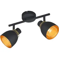 TRIO Plafonnier noir Punch 2 lumières