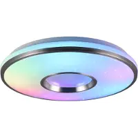 TRIO Plafonnier LED rond avec télécommande REALTA argenté 24 W, nuances de blanc, 2200 lm, plastique, dim. : 7 x 39 x 39 cm, IP20, RL