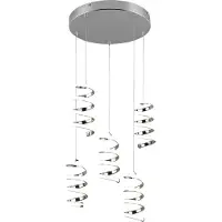 TRIO Suspension LED LAOLA, nuances d'argent, 8 W, blanc neutre, 1 250 lm, métal, dimensions : 150 x 45 x 45 cm, IP20, RL