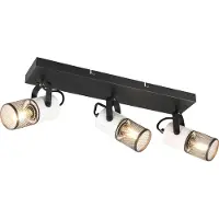 TRIO Spot Tosh noir et blanc 3xE14x40W en métal, dimensions : 19,5 x 9 x 44 cm, IP20