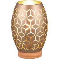 TRIO Lampe de table Bidar, bois brun et clair, 1xE27x28W, métal, dim. : 21x15x15 cm, IP20, RL