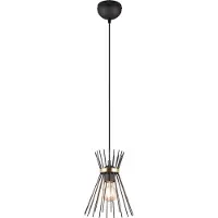 TRIO Suspension ROD noir et or 1xE27x40W en métal, dimensions : 150x20x20 cm, IP20, RL