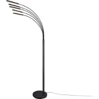 TRIO Lampadaire LED REED 5 branches métal noir, intensité lumineuse variable - hauteur 195cm