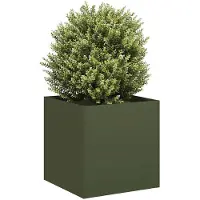 vidaXL Bac à plantes vert olive 40x40x40 cm Acier laminé à froid