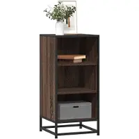 vidaXL Sideboard brun imitation chêne 35,5x35x76 cm bois composite métal