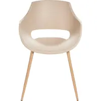 Beliani Ensemble de 4 chaises de salle à manger beige assise synthétique pieds en métal assise moderne simple minimaliste