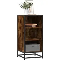 vidaXL Sideboard chêne fumé 35,5x35x76 cm bois composite et métal