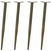 vidaXL Pieds de table console Forme conique 4 pièces Acier naturel 72-73cm Acier