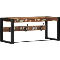 vidaXL Porte-manteau multicolore 80x35x35 cm bois massif récupération