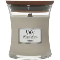 Woodwick Fireside Au Coin Du Feu bougie parfumée avec mèche en bois 85 g