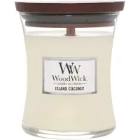 Woodwick Island Coconut bougie parfumée avec mèche en bois 275 g