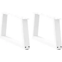 vidaXL Pieds de table basse en V 2 pièces blanc 60x(30-31,3) cm acier