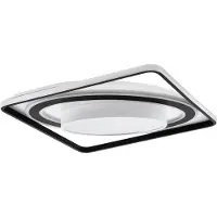 Eglo Plafonnier LED Benalauria, plafonnier, lampe plafond à intensité variable, acier noir, plastique blanc chaud-blanc froid, 45 x 45 cm