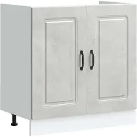vidaXL Élément bas pour évier Kalmar gris béton 80x46x81,5 cm Matériau dérivé du bois