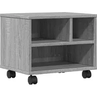 vidaXL Support d'imprimante à roulettes Gris Sonoma 41x32x34,5 cm
