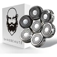 Sansbeauté Tête de rasage - Tête de rasage - Remplaçable - 7 lames - JK-1360 & LK-8820/30 - Convient à SkullSharp PRO & SkullSharp V1 / V2