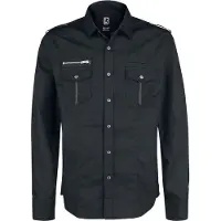 Brandit Chemise manches longues de - Chemise Manches Longues Rockstar - S - 5XL - pour Homme - noir - Taille 4XL