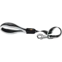 Ferplast Laisse pour chiens en nylon ERGOCOMFORT GM25/55, poignée ergonomique, rembourrage souple, 25 mm x L 55 cm argent Argent