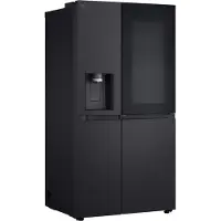 LG Réfrigérateur-congélateur combiné GSXE81EVBD, type side-by-side, capacité de 628 litres, finition noire mate