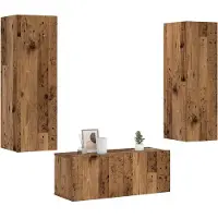 vidaXL Armoires murales TV 3 pcs. Aspect vieux bois Matériaux dérivés du bois