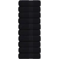 vidaXL Serviettes de toilette 10 pièces FROGN Noir 30 x 30 cm 100 % coton