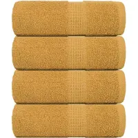 vidaXL Serviettes de toilette 4 pièces FROGN Or 30 x 30 cm 100 % coton