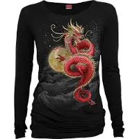 Spiral T-shirt manches longues de - Shenlong - S - XL - pour Femme - noir - Taille L