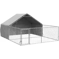 vidaXL Niche d'extérieur pour chien enclos 5x3x1,9 m acier galvanisé
