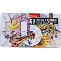 Bruynzeel Set de dessin et de coloriage Artistes créatifs Etain 60pcs