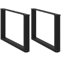vidaXL Pieds de table basse en U 2 pcs. noir 70x(42-43) cm acier