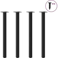 vidaXL Pieds de table console 4 pcs. noir 72-74 cm acier