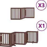vidaXL Porte pour chien 15 pièces avec porte Pliable Marron 750 cm Bois de peuplier