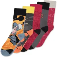 Naruto Chaussettes Anime de - Shippuden - Lot de 5 - EU35-38 - EU 39-42 - pour Unisexe - multicolore - Taille EU 39-42