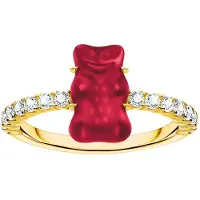 Thomas Sabo - TR2459-414-10-56 - Bague - Argent 925 - Femmes - Goldbär rouge - Taille de bague 56