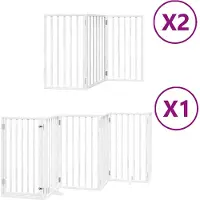vidaXL Porte pour chien 12 pièces avec porte Pliable Blanc 600 cm Bois de peuplier