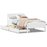 vidaXL Lit en pin massif sans matelas blanc 75x190 cm