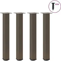 vidaXL Pieds de table console 4 pcs. Acier naturel 72-74 cm Acier