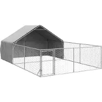 vidaXL Chenil d'extérieur avec enclos 6x3x1,9 m Acier galvanisé