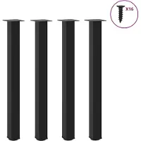 vidaXL Pieds de table de bar 4 pcs. noir 90-92 cm acier
